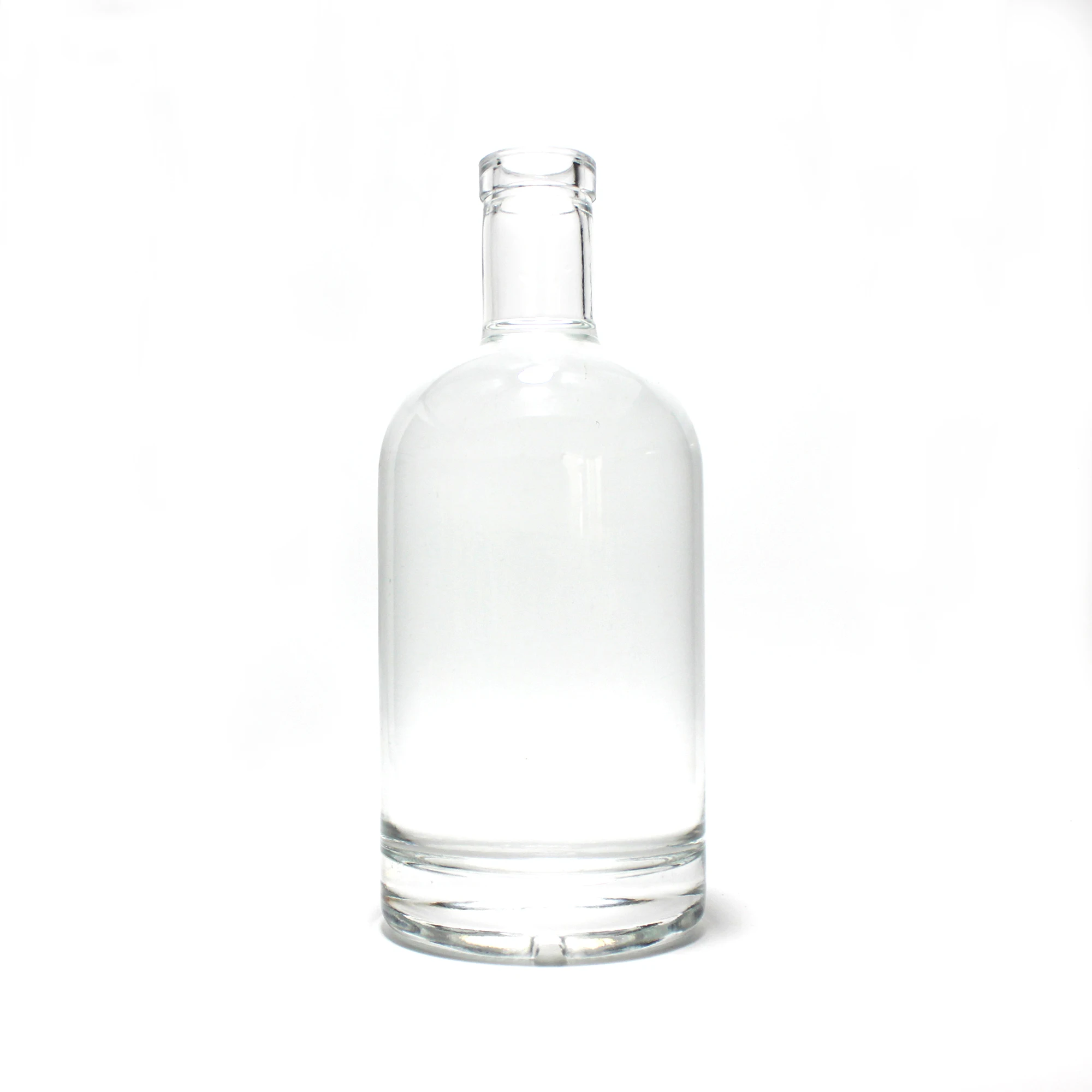 500ml 700ml 750ml 1000ml Round Shoulder Custom Bottle with logo Super Flint Liquor Vodka Tequila Whisky Glass Bottles