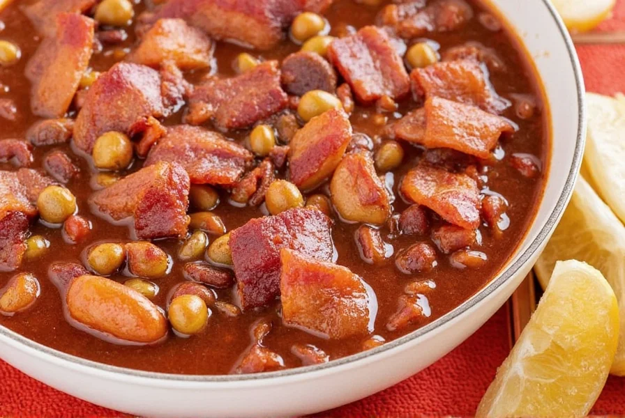Cooking process of bacon chili
