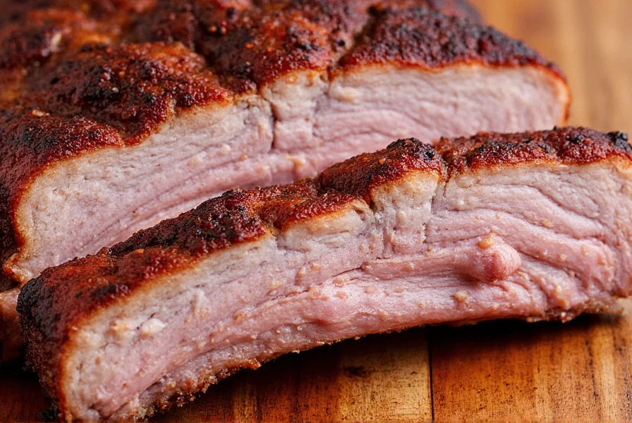 Ribs served with coleslaw and baked beans