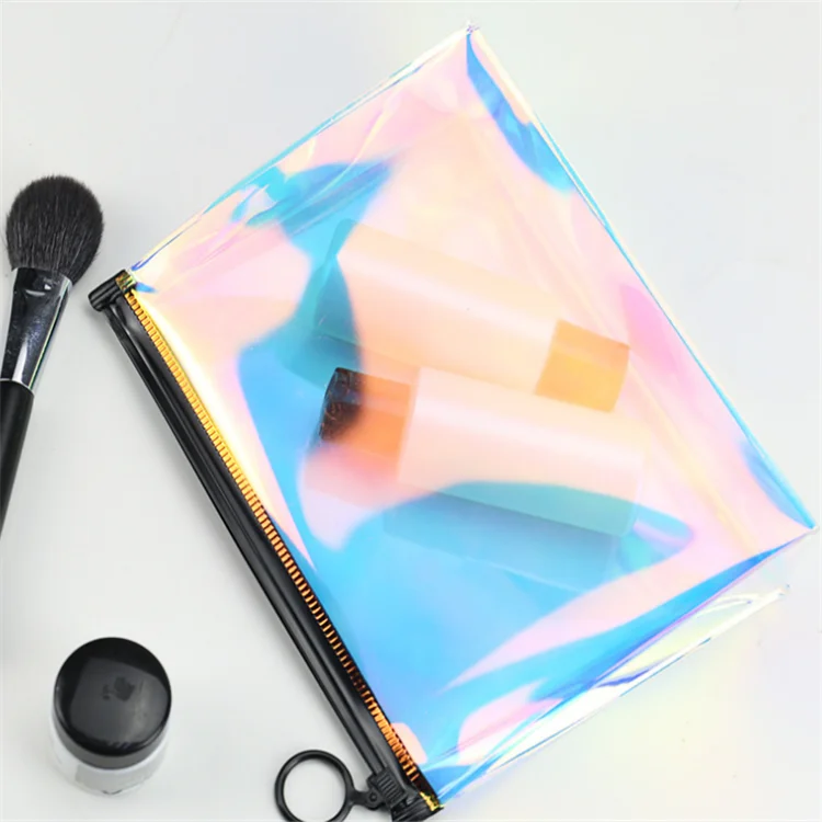 

Custom holographic pvc Cosmetic toilery make up zipper bag