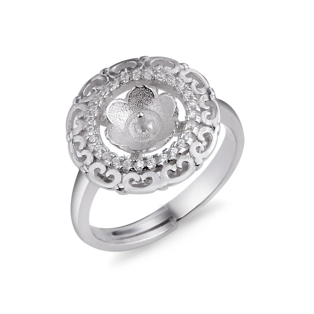 

SSR236 Classical 925 Sterling Silver Pearl Ring Cabochon Setting Base