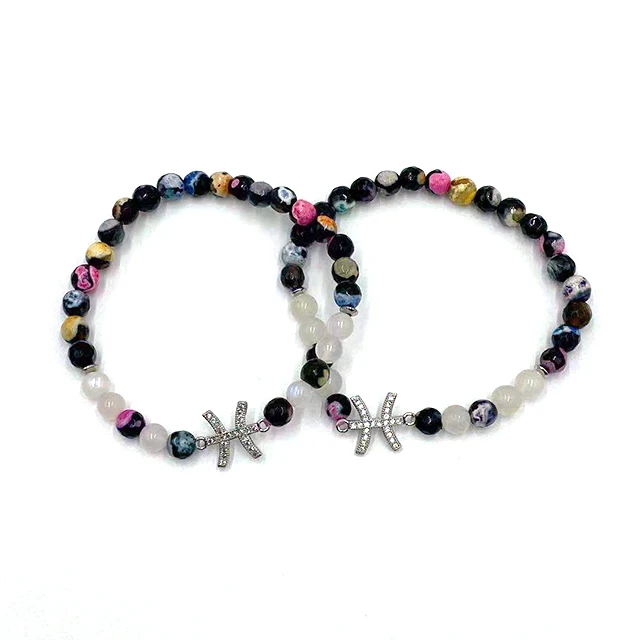 

Wholesale Fashion Mini Zircon 6Mm Bracelets Hand Made Natural Stone Bracelets, Multi color