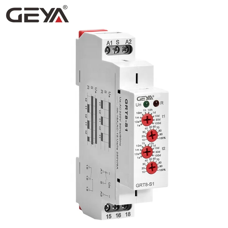 

GEYA Electric Factory Shop GRT8-S1 AC/DC12-240V Adjustable Protective Time Relay Cycler 12v 24v 48 volt DC Relay Price