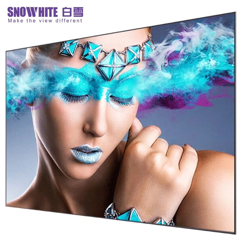 

SNOWHITE  ultra short throw anti-light fresnel soft projection screen ust alr fixed frame projector screen