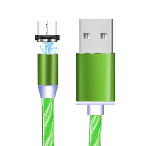 LED Flowing Light Magnetic USB Charging Cable Android