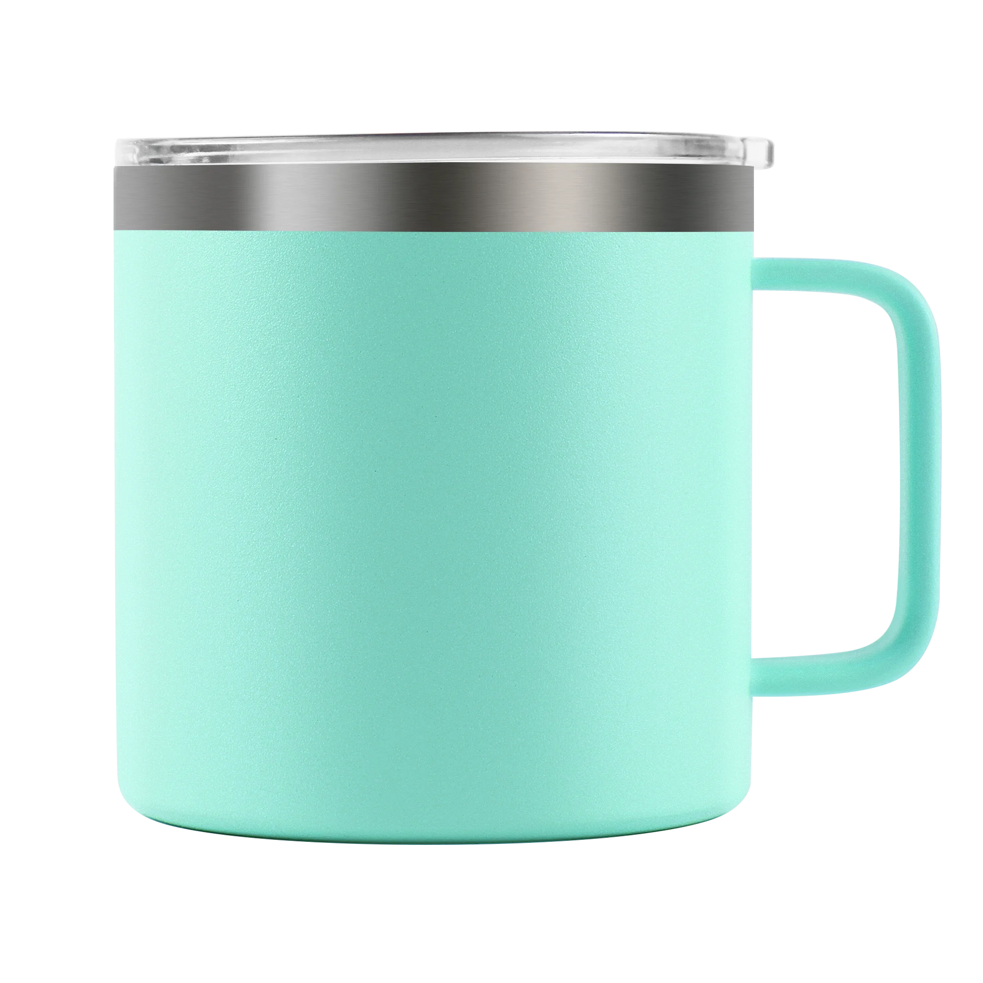 

Hot selling coffee mugs with handle 12oz Double Wall Vacuum Insulated stainless steel mugs with PP lid, Customized color