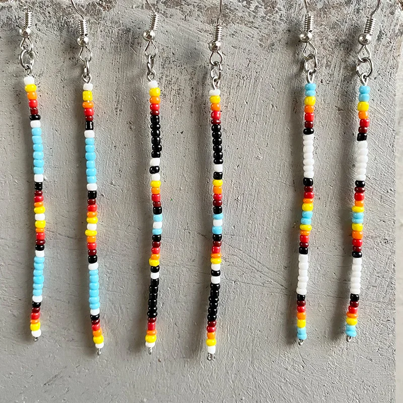 

Hot Selling Western Rice Bead Earrings Simple Fashion Earrings Colorful Handmade Bead Pendants Personalized Boho Jewelry