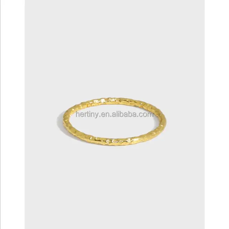 

Gold filled plated Delicate Stacking hammered Rings 925 silver jewelry, Gold silver rose gold