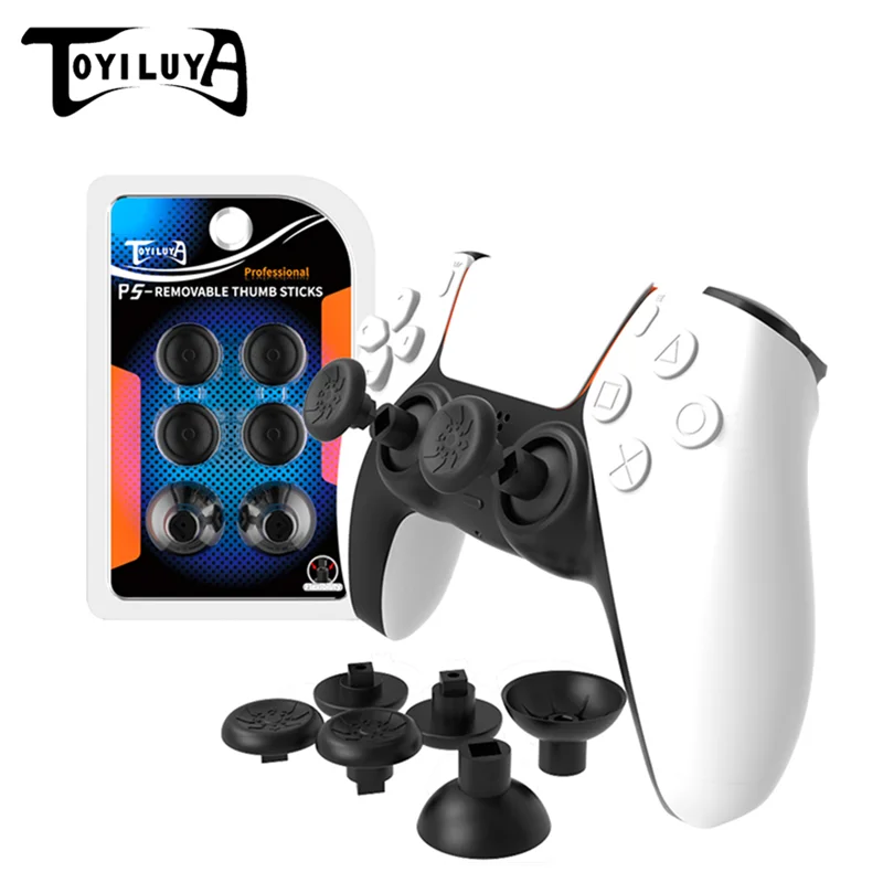 

T08 Custom Black 3D Analog Thumbsticks Swap Buttons Replacement For Sony Dualsense Ps5 Controller Original Joystick