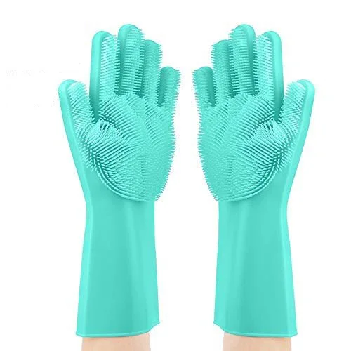 

Silicone dishwashing gloves kitchen mittens cheap scrubber dish washing Kitchen Bathroom Car Pet silicone microwave oven mitts