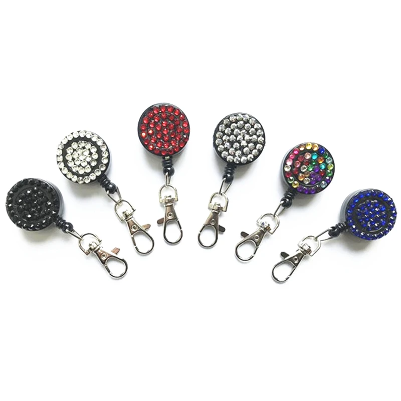 

Free Express Bling Crystal Diamond Yoyo Retractable Reel For ID Card Badge Holder, Keychain, Many colors are available