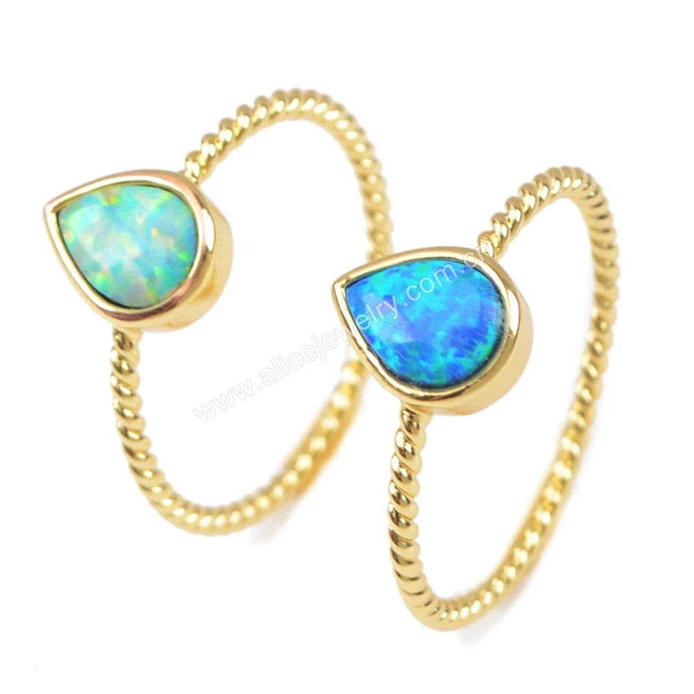 

ZG0247 Gold Opal Women's Rings Waterdrop Opal Ring White Opal Ring