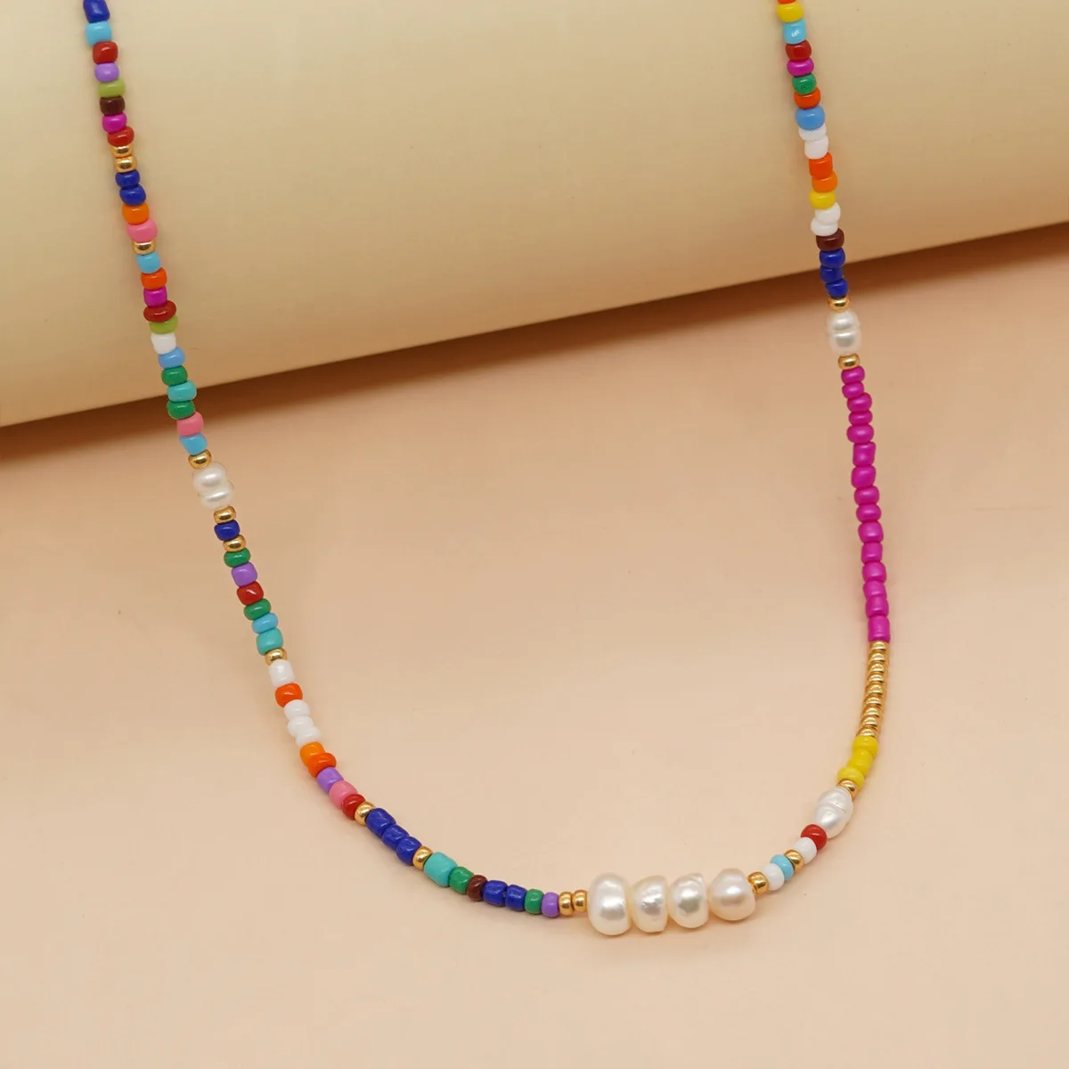 

Go2boho Bohemian Summer Colorful Freshwater Pearl Necklace Women Handmade Boho Accessories Fashion Jewelry Miyuki Bead Necklace