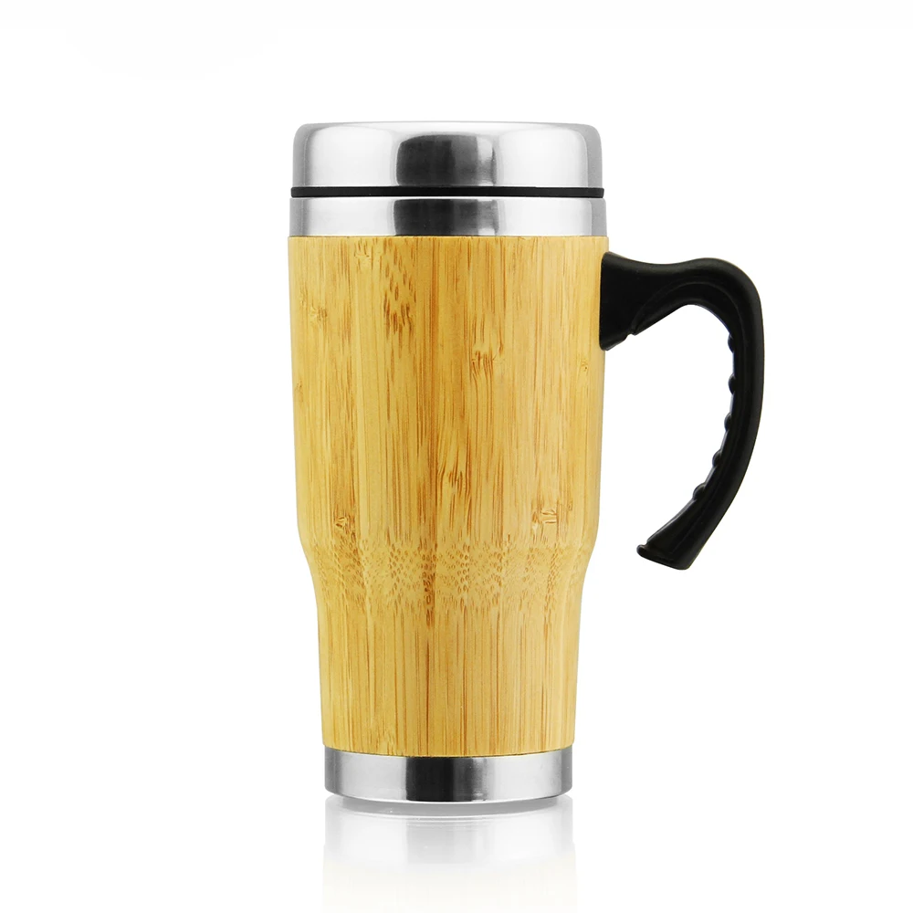 

Custom Logo 450ml Stainless Steel Office Tea Cup with Bamboo Shell