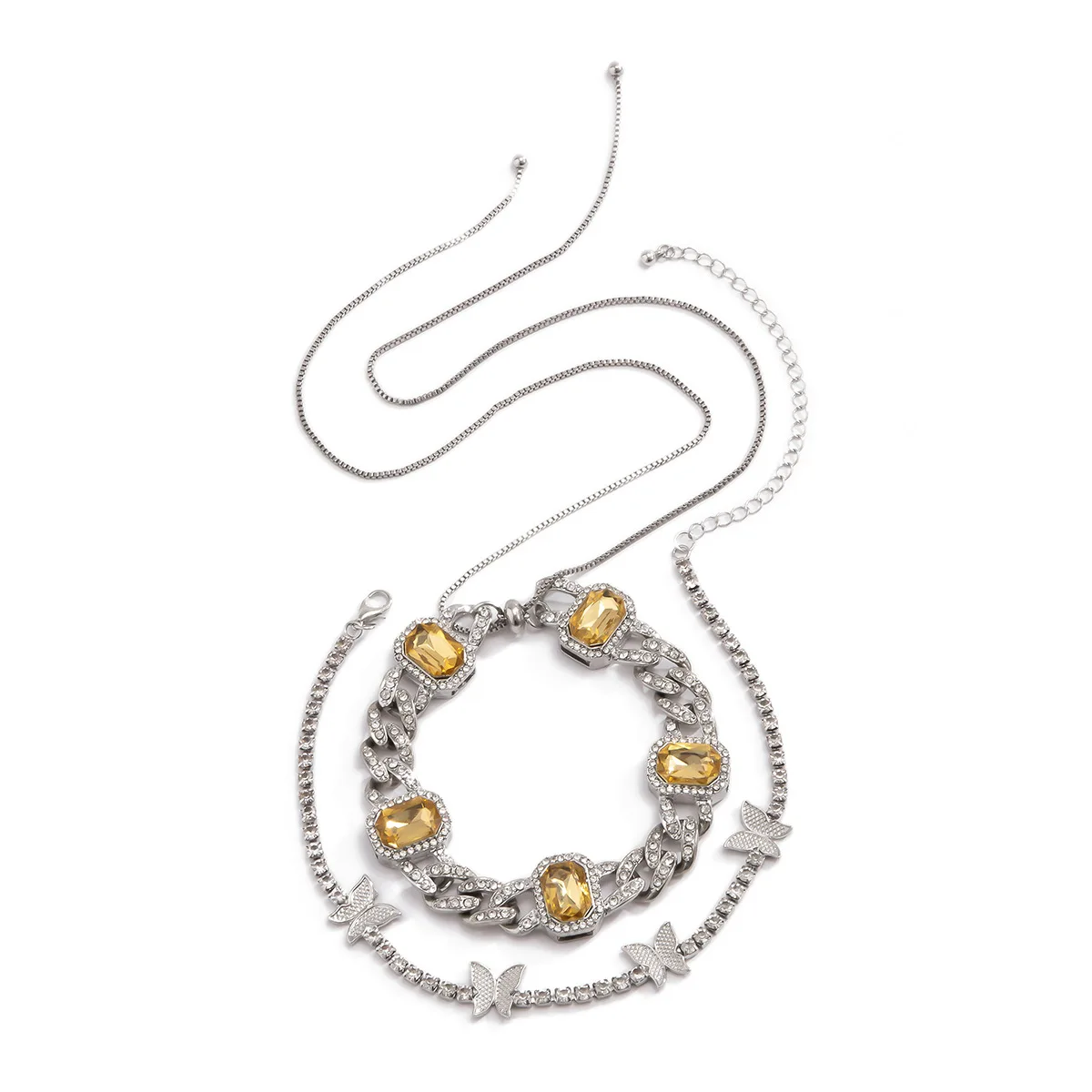 

2021 New arrived women girl cute beautiful animal design minimal delicate white cz charm butterfly necklaces luxury jewelry gif, Multicolor