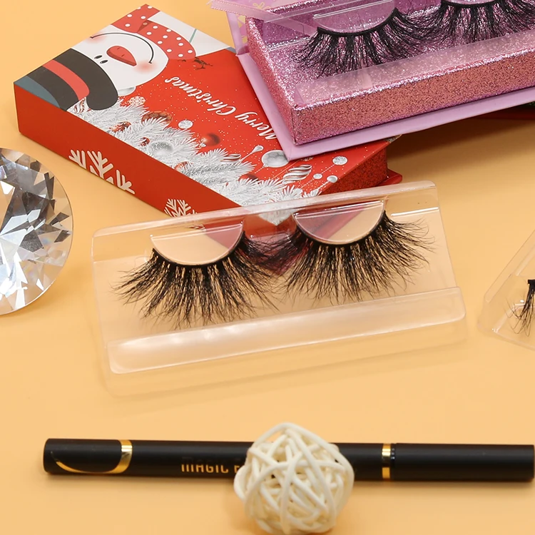 

100% mink fluffy eyelashes 25mm fluffy mink eyelash, Natural black or colorful