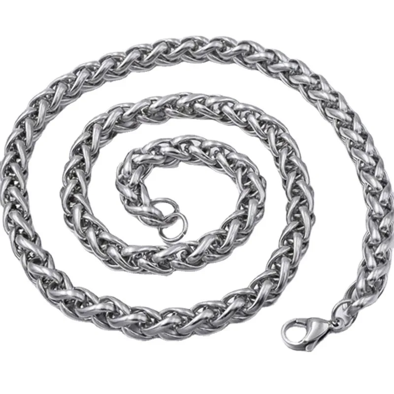 

Basket stainless keel necklace Stainless steel snake bones chain men and women Jewelry pendant