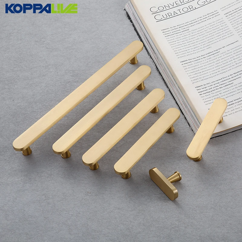 

Koppalive gold cupboard drawer handles for cabinet door black pull brushed brass kitchen handle