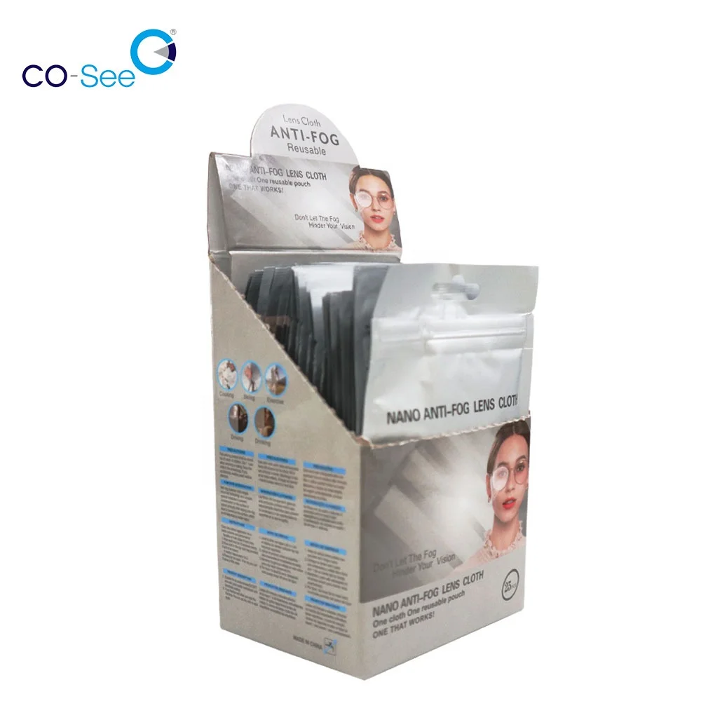 

COSEE 25pcs eyeglass nano anti fog eyewear glasses lens cloth with display case