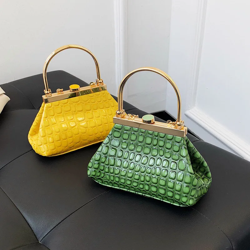 

Luxury crocodile pattern ladies bags pu leather handbags shoulder crossbody women small clip tote bag, 4 colors