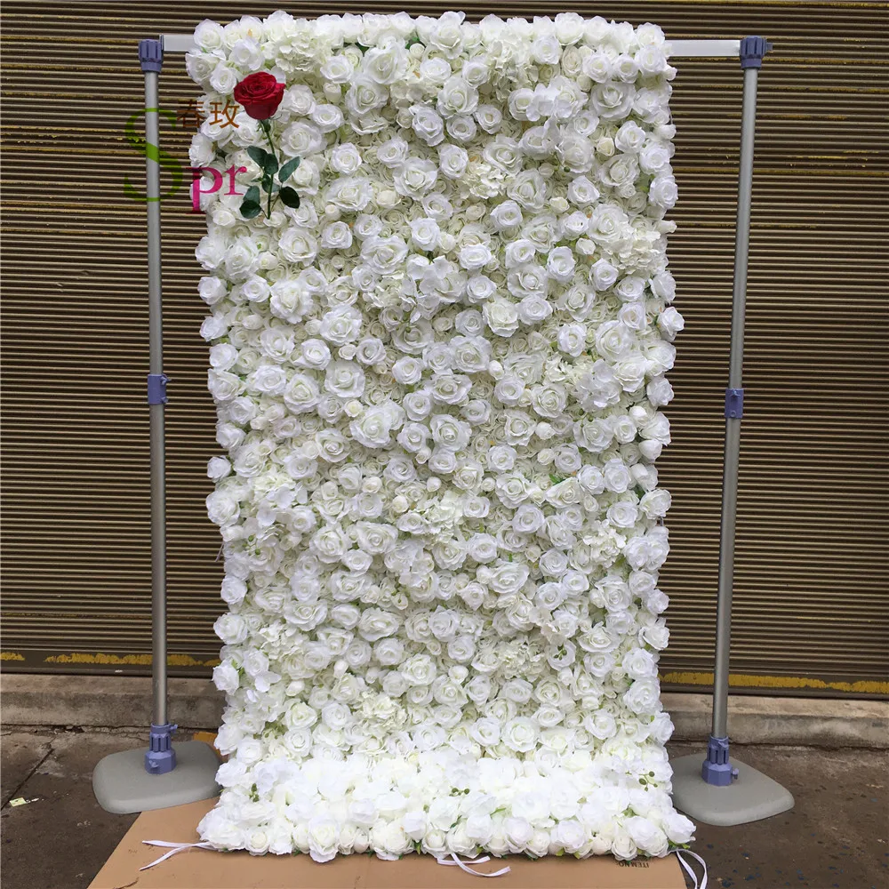 

SPR Customizable Artificial Rose Flower Wall For Wedding Decoration, White