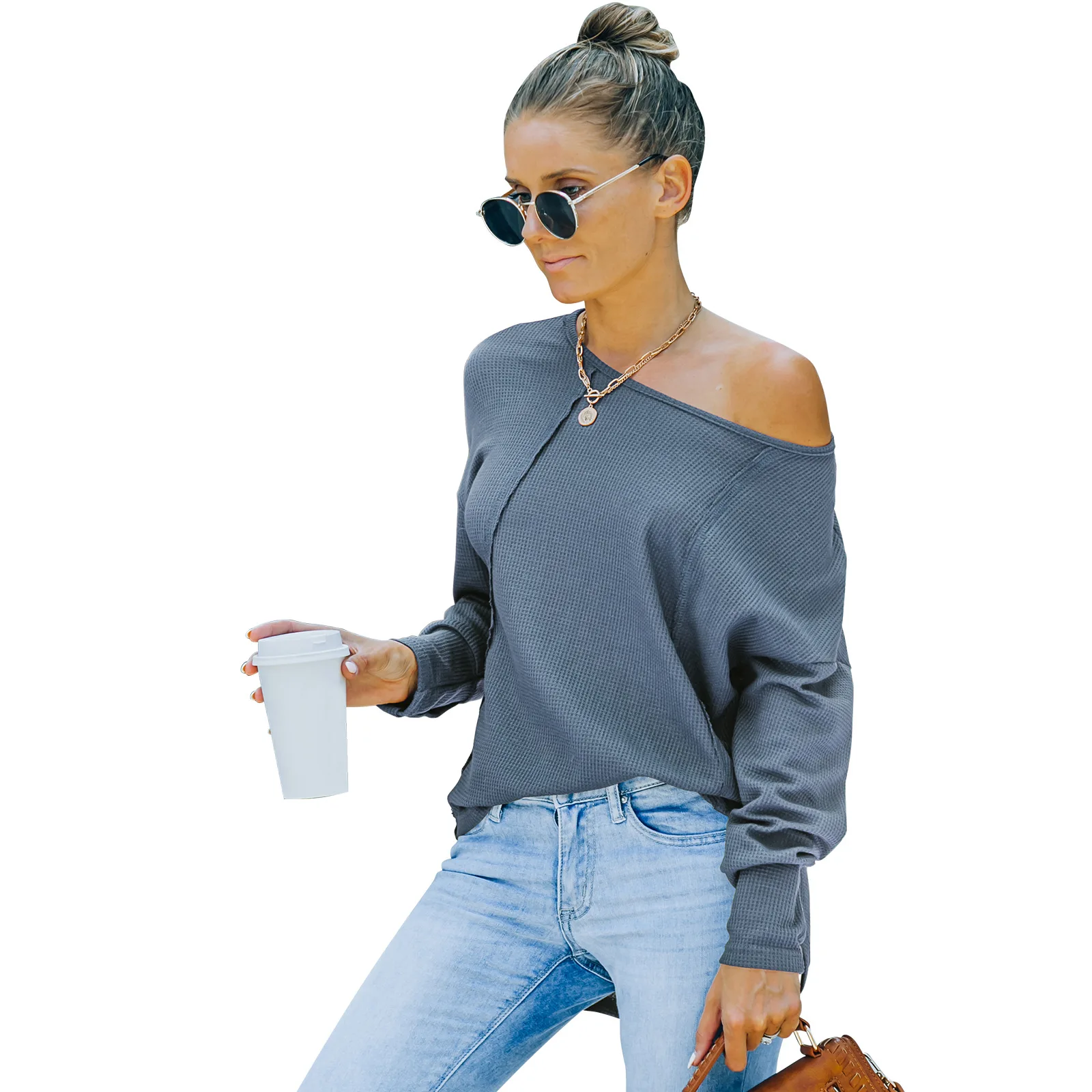 

2021 Autumn Winter New Long Sleeved Bottoming Shirt Round Neck Women T-shirt Long Sleeve