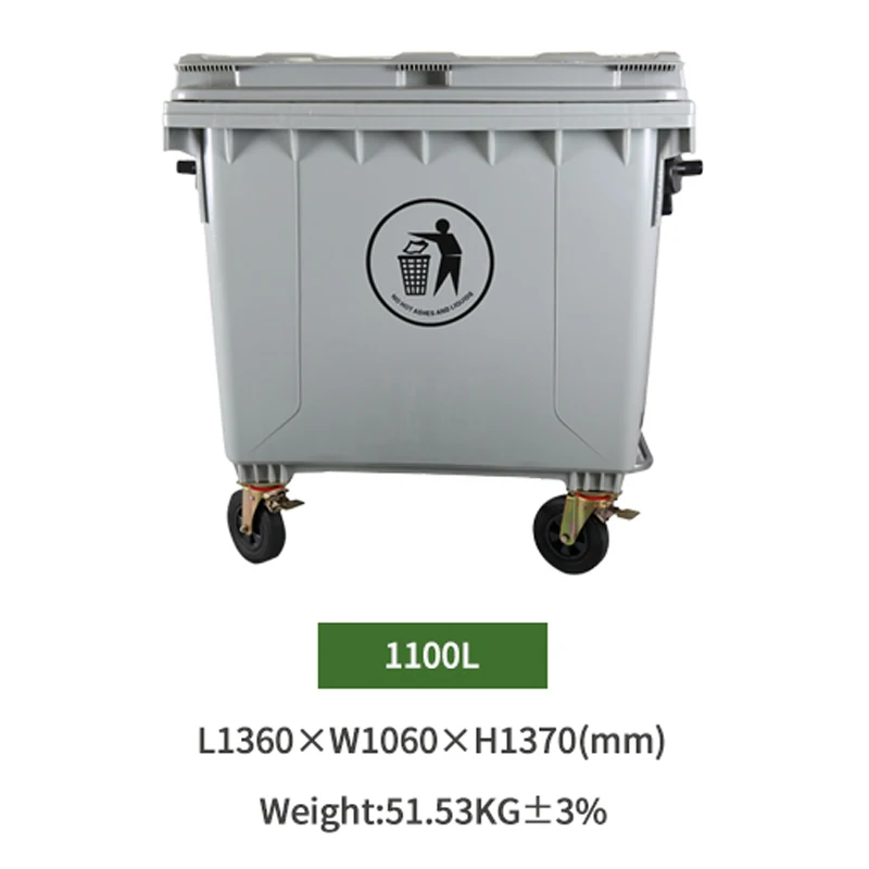 
1100 litre plastic recycle waste bin wheeled garbage container rubbish bin 