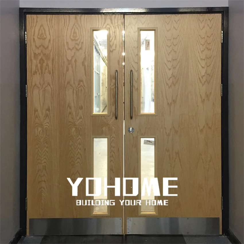 

German high end wooden metal school doors with windows school classroom doors aluminum alloy interior school double doors