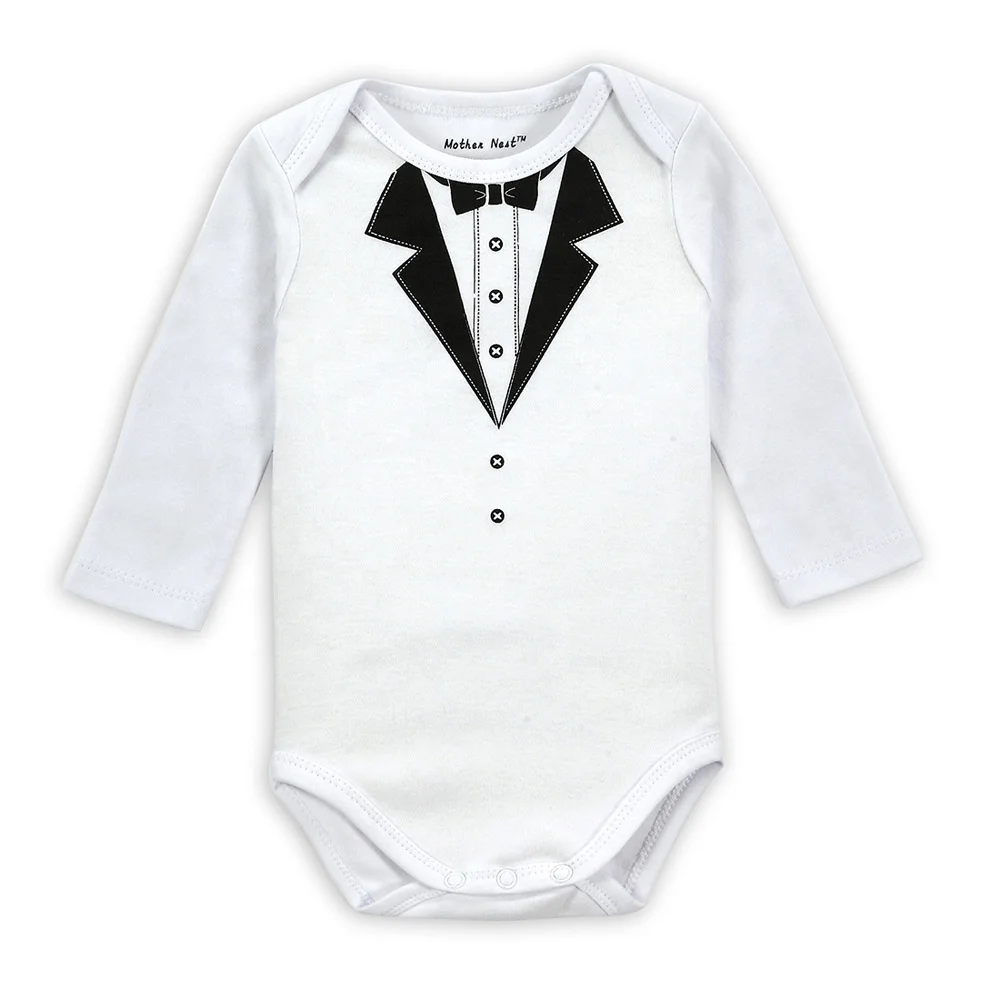

Infant baby clothing long sleeve handsome boys newborn bodysuit printed baby romper