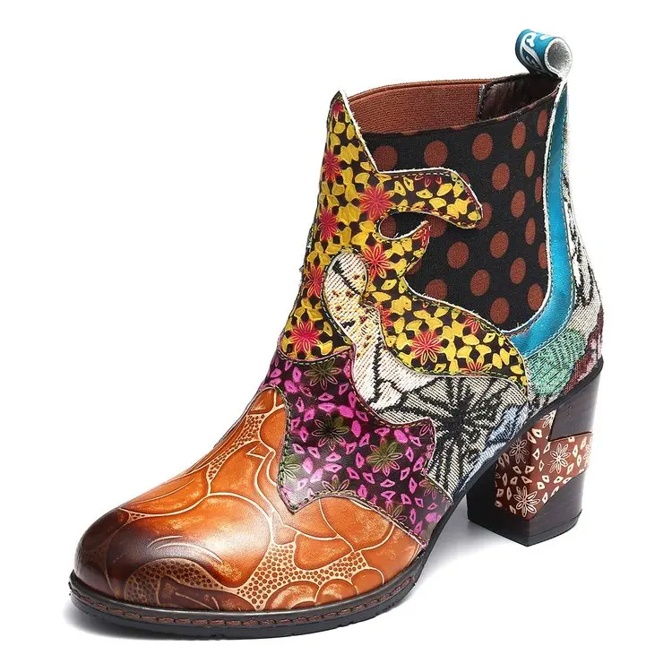 

High Quality Low Heel Cool Platform Cowboy Boots for Women, Blue