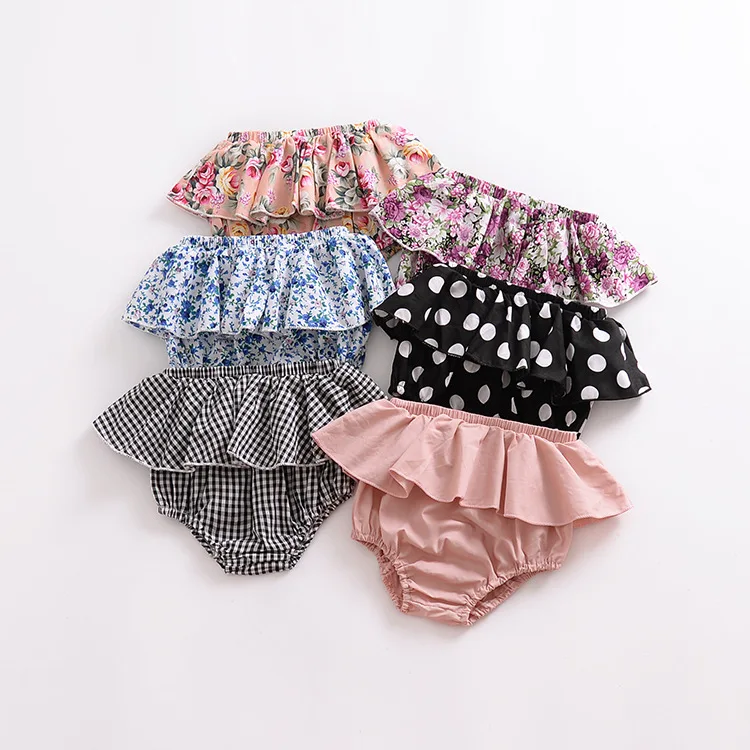 

Floral Print Ruffle Panties Baby Girl Beach Wear PP Pants Children Safety Practice Underpants M452