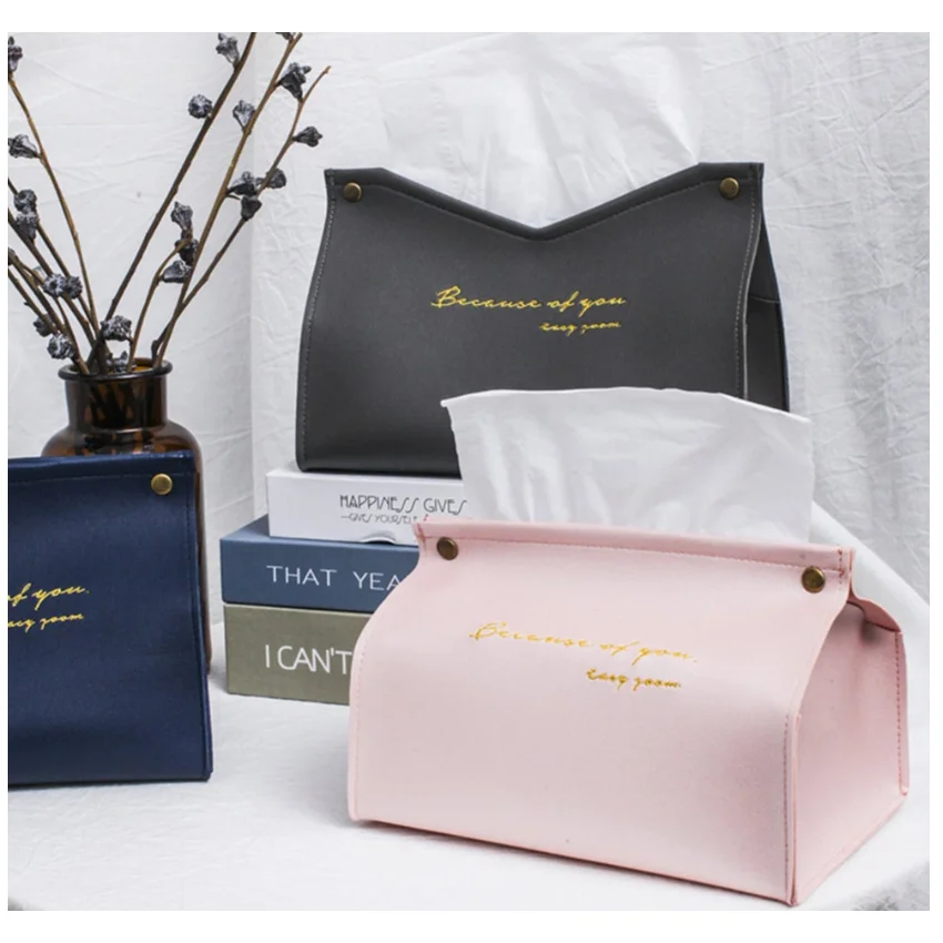 

2020 Fashion Hot Selling Leather Vintage Style Leather Restaurants Napkin Dispenser Box Tissue Cover, Customized color