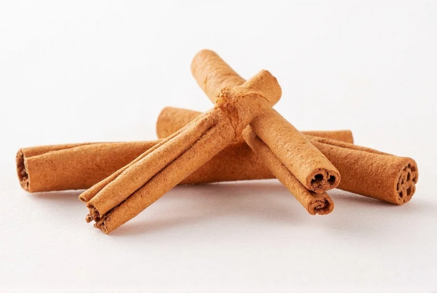 Side-by-side comparison of cinnamon powder from Ceylon and Cassia varieties showing color differences and texture variations
