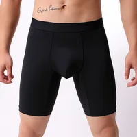 

Stylish high-waisted breathable ice silk men's panties to increase the long movement of four-corner boxers