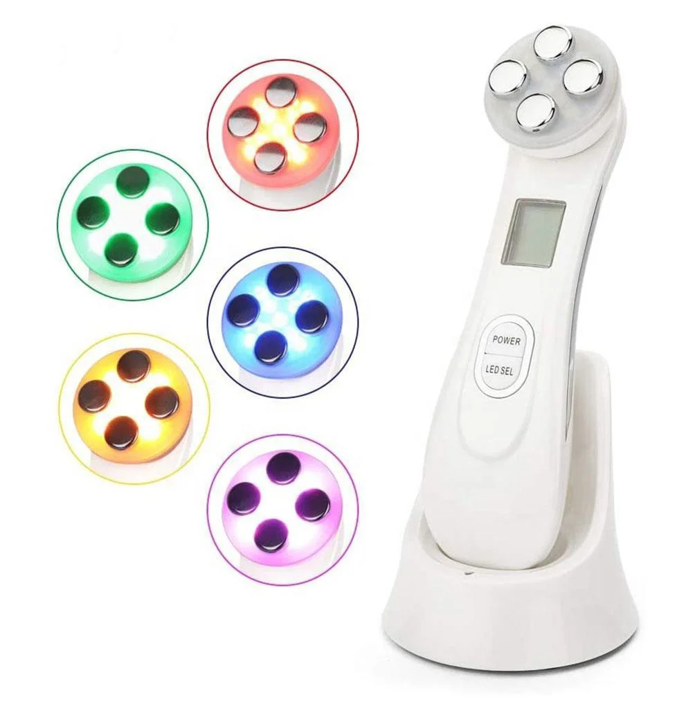 

5 in 1 Skin Tightening LED EMS RF Face Lift Facial Care Beauty Device for Wrinkle Acne Pigment Removal