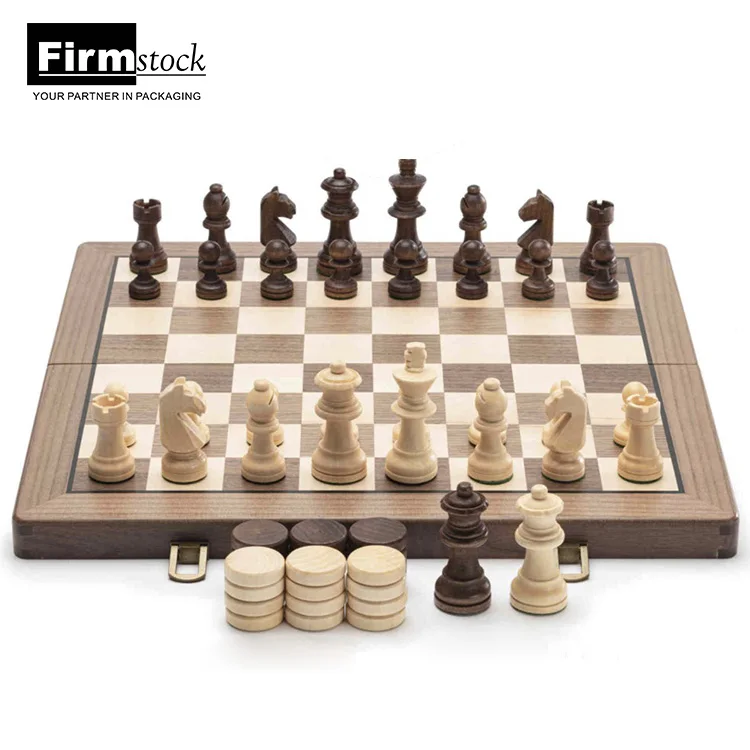 

Luxury Wood Folding Board Pieces Box Set Magnetic Outdoor Mini Table Plates Metal Chess Games