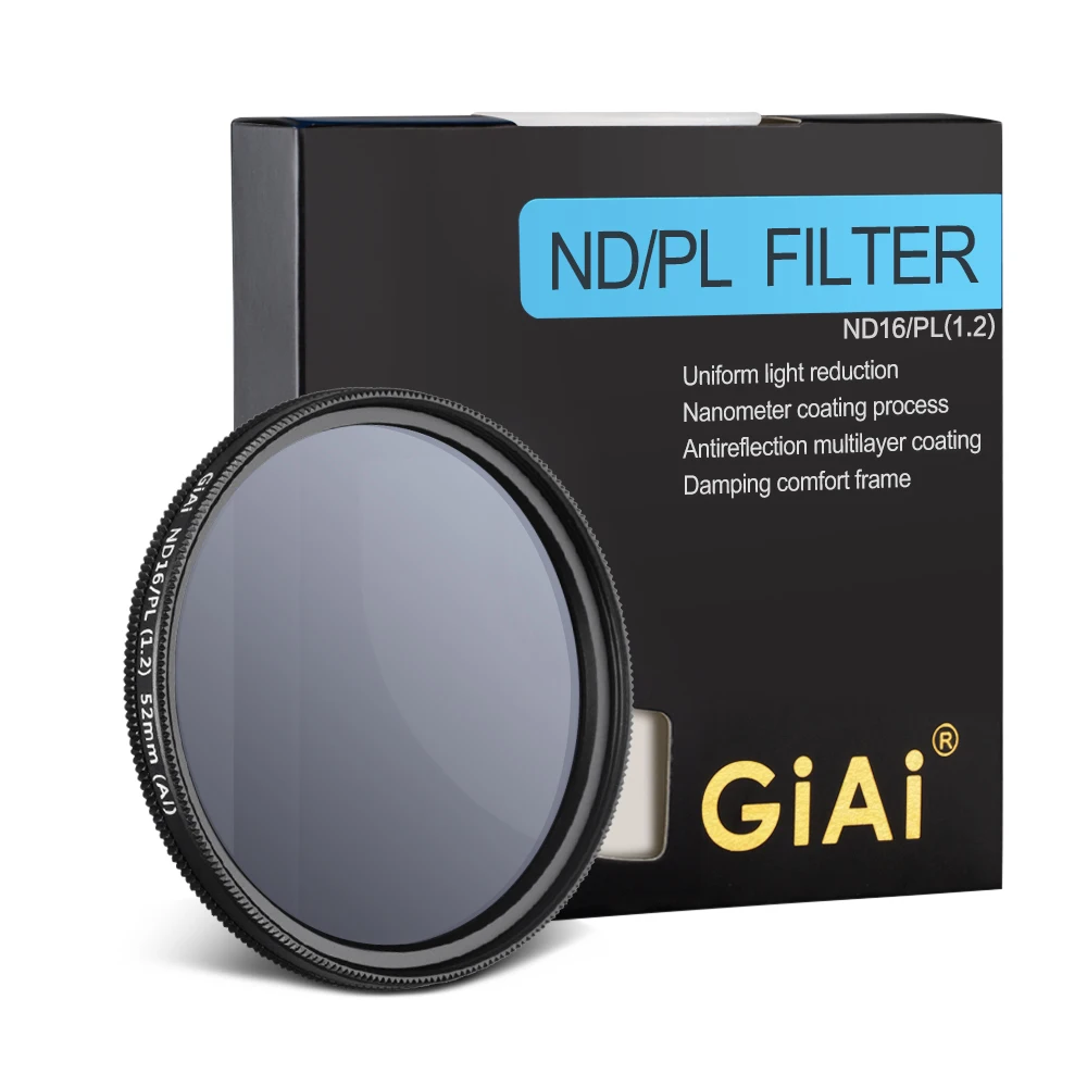 

GiAi CPL and ND16 Filter 52mm Camera ND Filter and CPL Filter 2in1