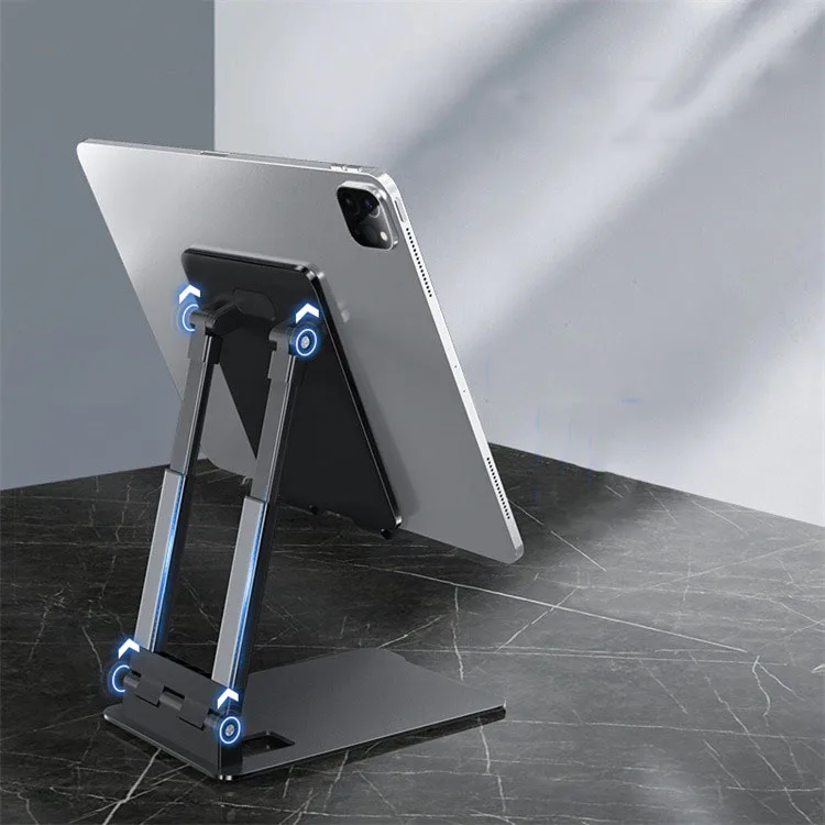 

2021 Mental silicone multi-angle folding portable phone stand for ipad phone holder desk for tablet stand