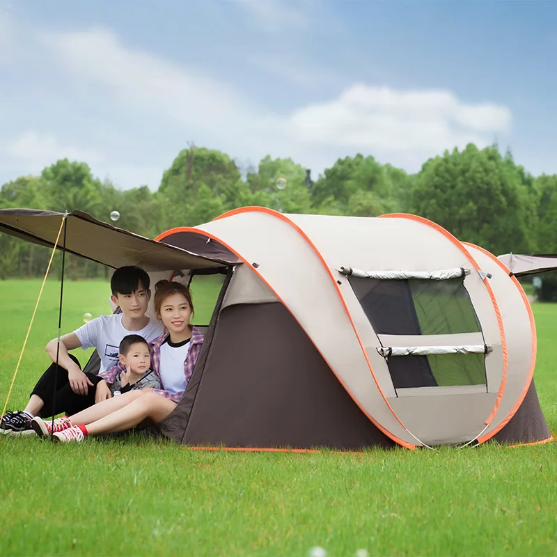 

High Quality 3-4 Person Automatic Pop Up Camping Tent Quick Open Tent, Army green, khaki