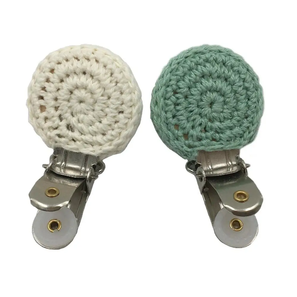 

Crochet Cotton Baby Pacifier Wooden Metal Clips Baby Accessory for Pacifier Holder
