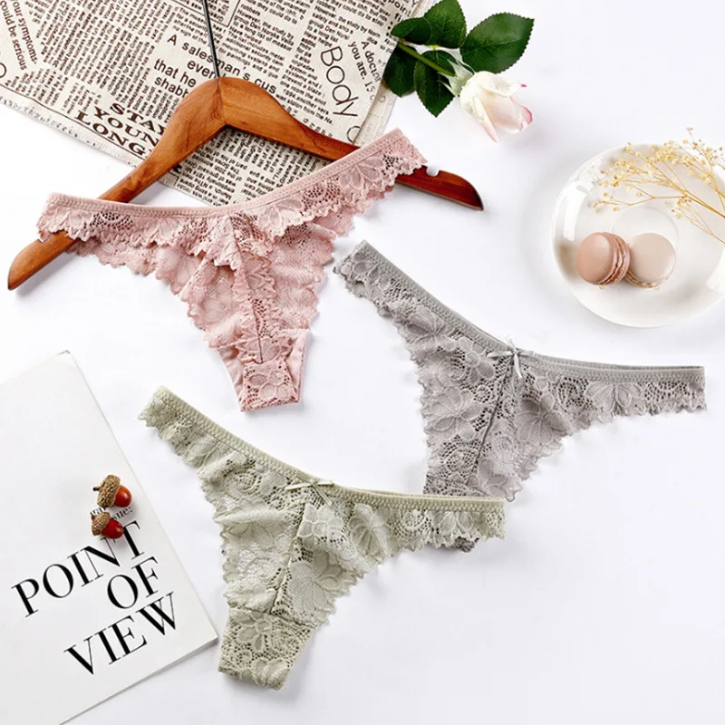 

Ropa Interior Mujer Femenina Para De Dama Encajes Sexy Women'S Lace Hollow Crotch Panties Underwear Thong G-String Lingerie