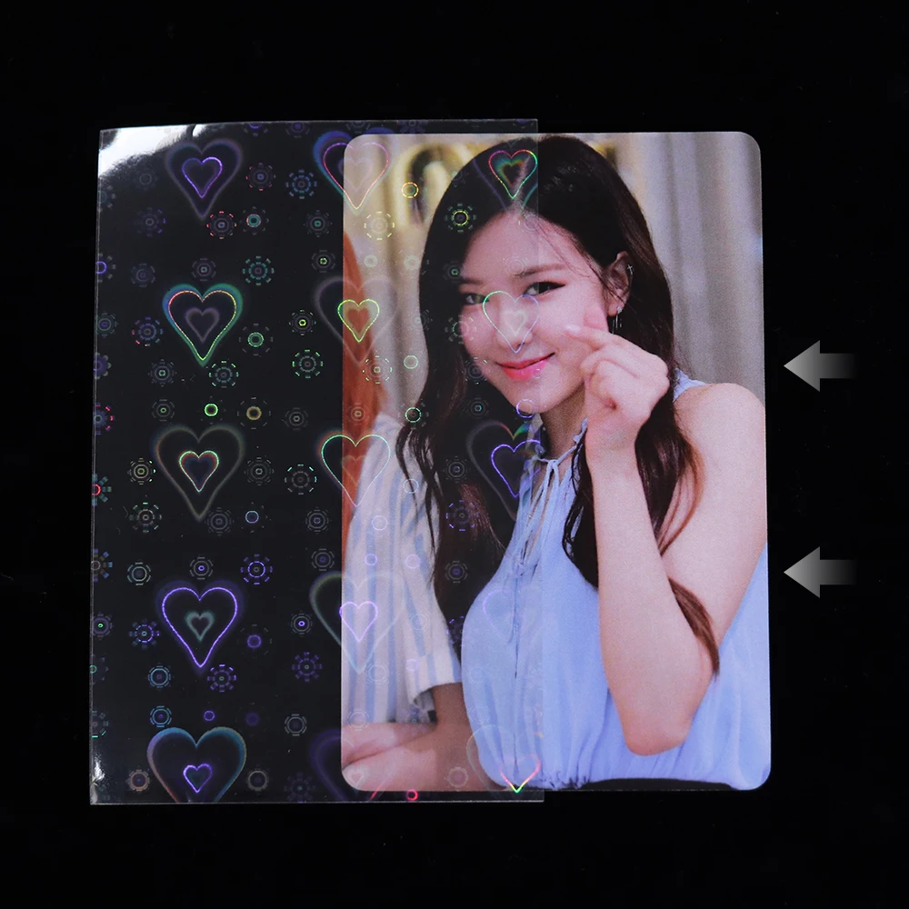 

5000pcs HEART SIDELOAD HOLOGRAM KPOP Photocard CARD SLEEVES holographic LOMO PC card sleeves