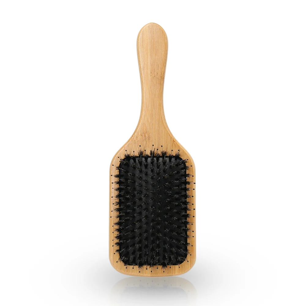 

Free Sample Factory Price Natural Boar Bristle Hair Brush Bamboo Custom Hairbrush Comb Detangling Massage Paddle Hair Brush