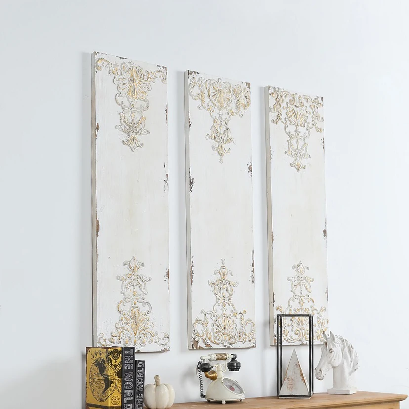 

INNOVA home decoration living room craft antique vintage white polyresin resin angel wings wall hanging decor art