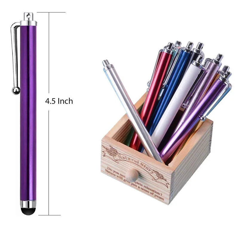 

fashion metal Tablet Pen With Pen Clip Stylus Pen Touch Screen For Tablet PC for iPhone iPad Capacitive Stylus Pencil new style, Multi colors