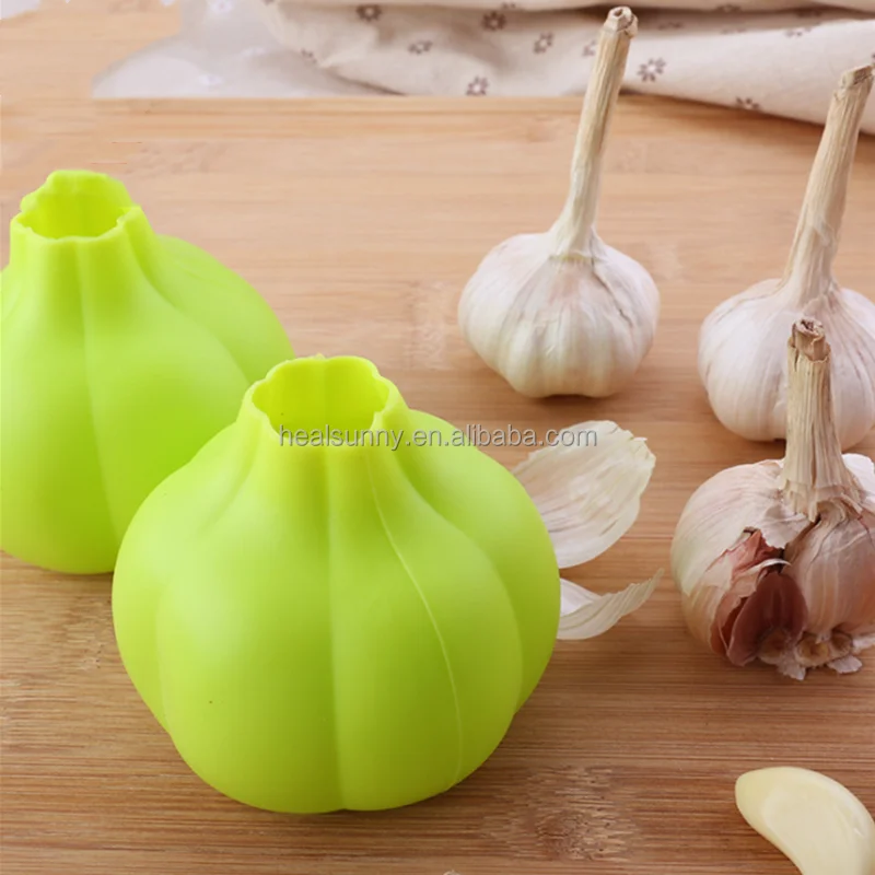 

Custom Easy Useful Garlic Kitchen Tool Food Grade Rolling Silicone Garlic Press, Green and customize color