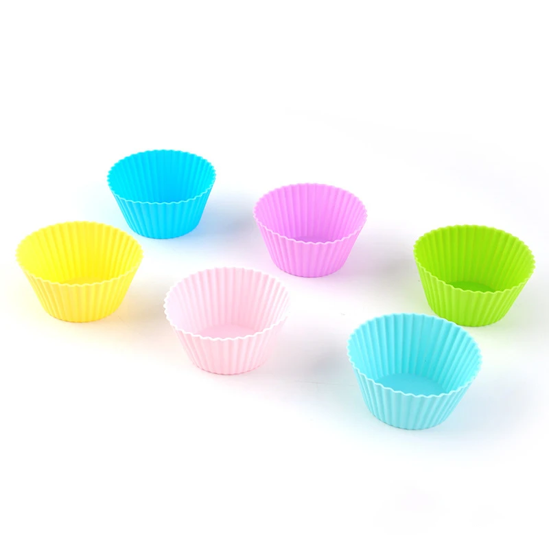 

New design non-stick cupcake baking 6 pcs round shape cake muffin silicone mold