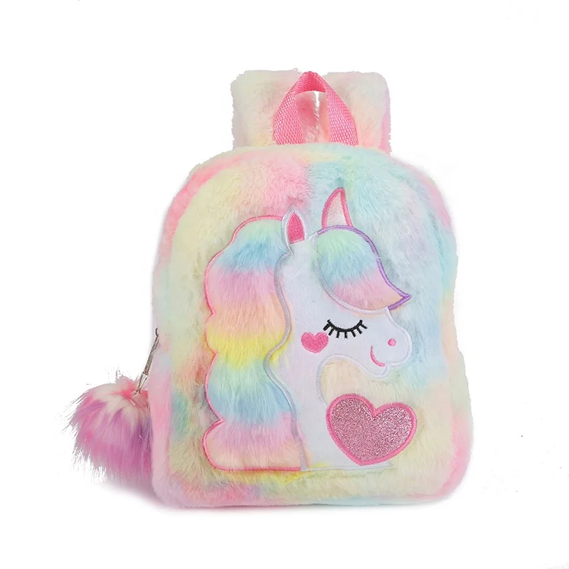 

fashion plush unicorn pink bag 2022 new plush bags for kids wholesale plush backpack