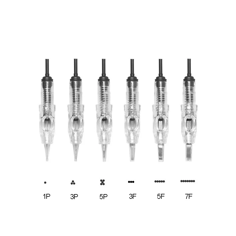 

disposable medical easy click tattoo needle cartridges 1r 3r micro pmu needle for 600d-g wireless tattoo machine, Transparent