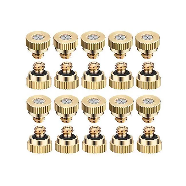 

Brass Misting Nozzles Tees copper Spray Nozzles for Greenhouse dust Control Mist Nozzle Sprinkler for Outdoor Cooling System, Copper yellow